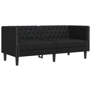 Divano | Divano da soggiorno | Sofa Chesterfield Nero in Similpelle