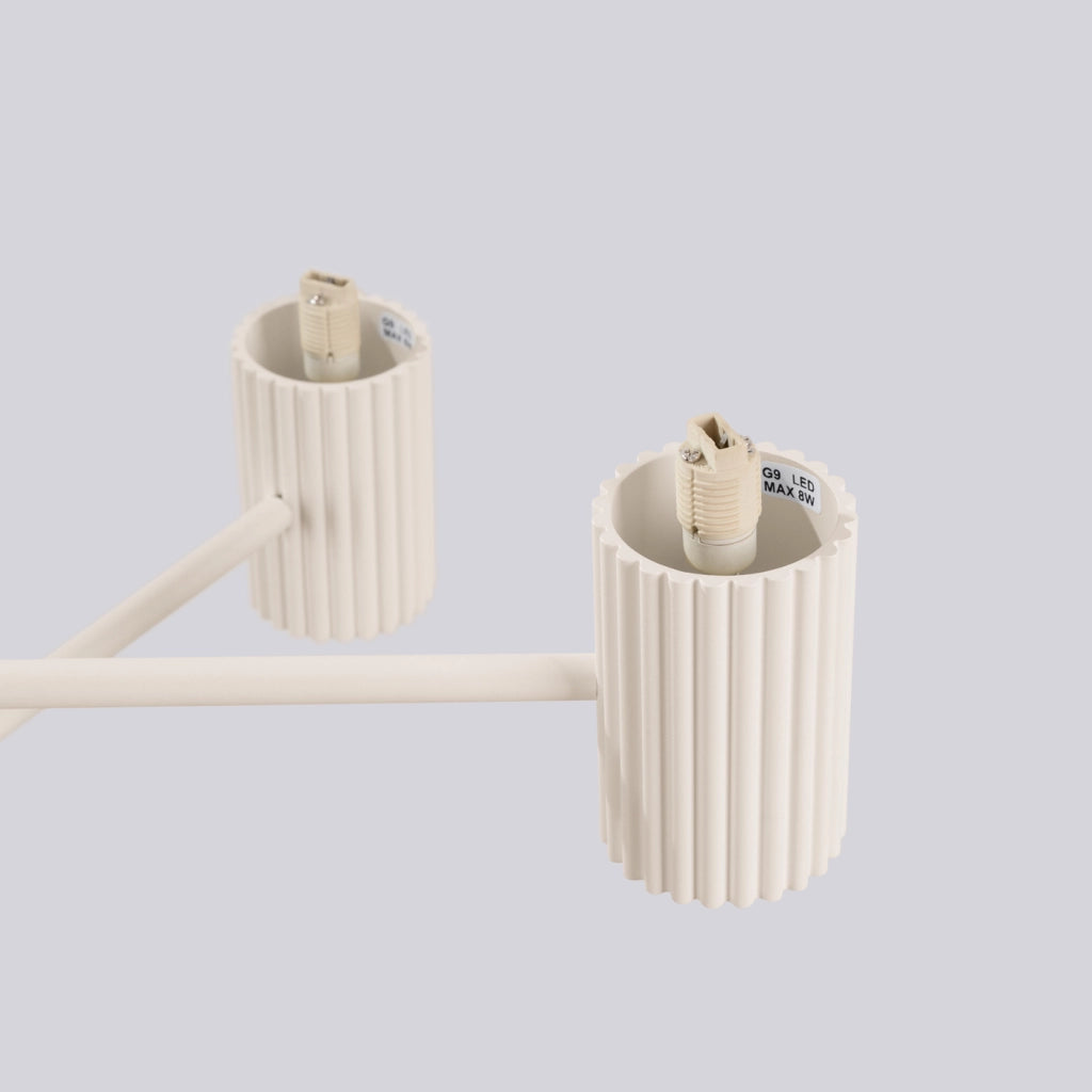 Lampadario HALO beige con sfere bianche 6xG9 Sollux