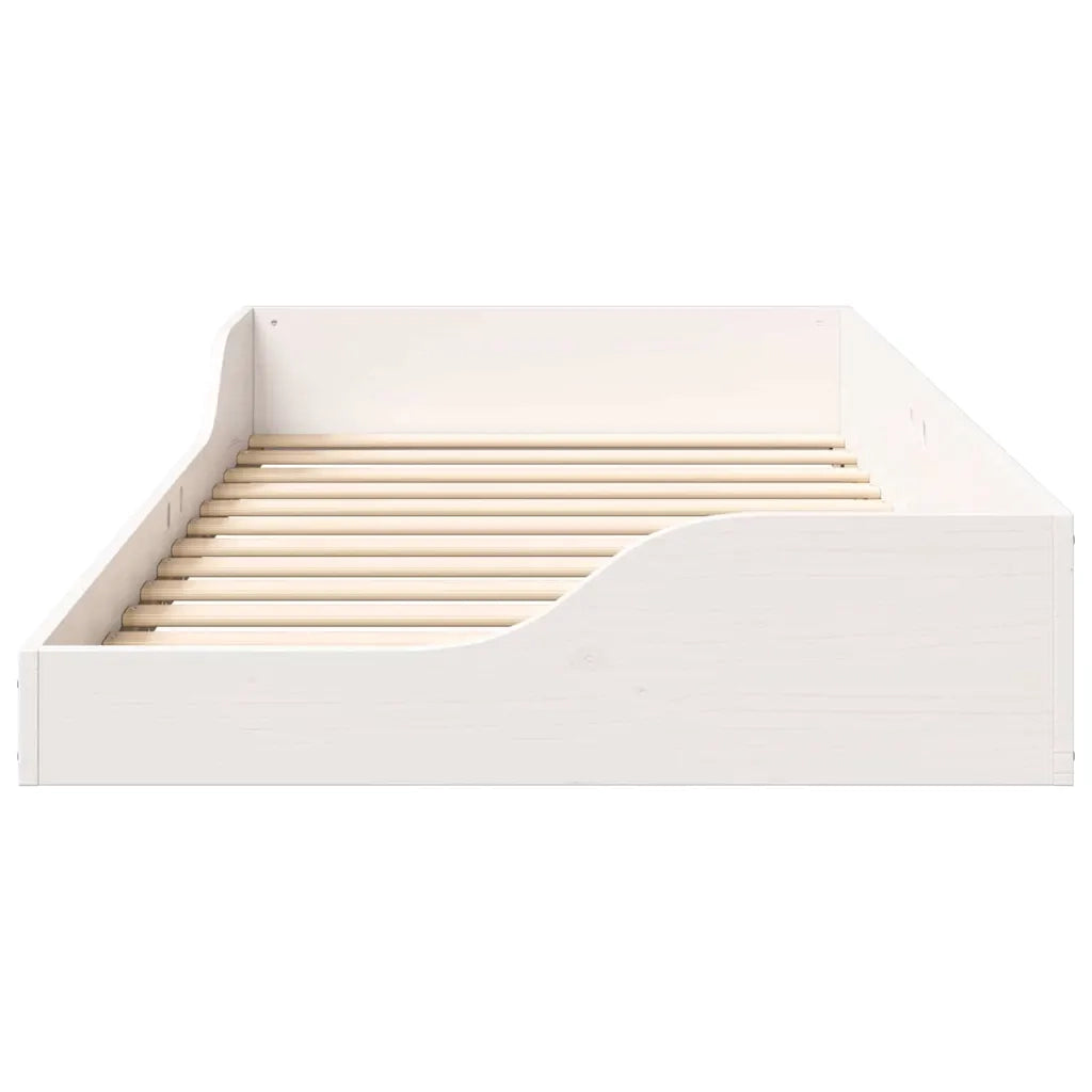 Struttura del letto Bianco 75 x 190 cm Pino massello 873398