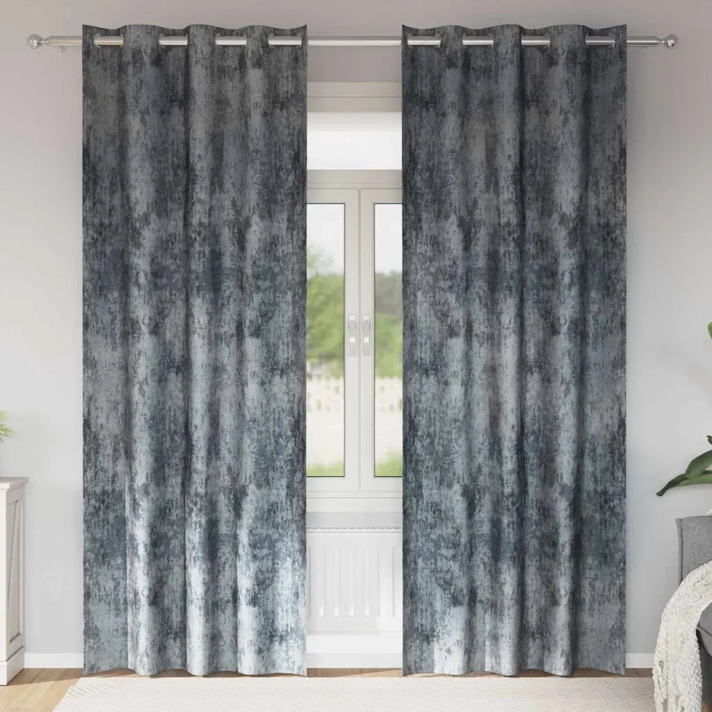 Tende in Velluto 2 pz Grigio Argento 225 x 140 cm Velluto