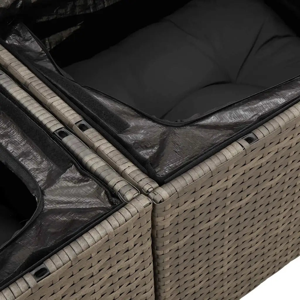 Set Divano da Giardino con cuscino 4 pcs Grigio polyrattan 3355838