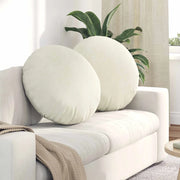 Cuscini per Seduta 2 pcs Crema Ø60 x 21 cm Velluto 42014220