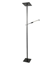 Ideal - Piantana a Led Nera in metallo H.180 cm Fabas Luce - 2 luci da 40W e 8W a led integrato 3000K