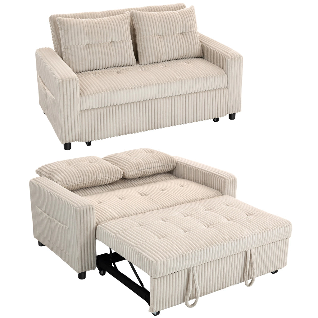 Divano letto imbottito ¨C Minimal ¨C 157x190 cm, crema