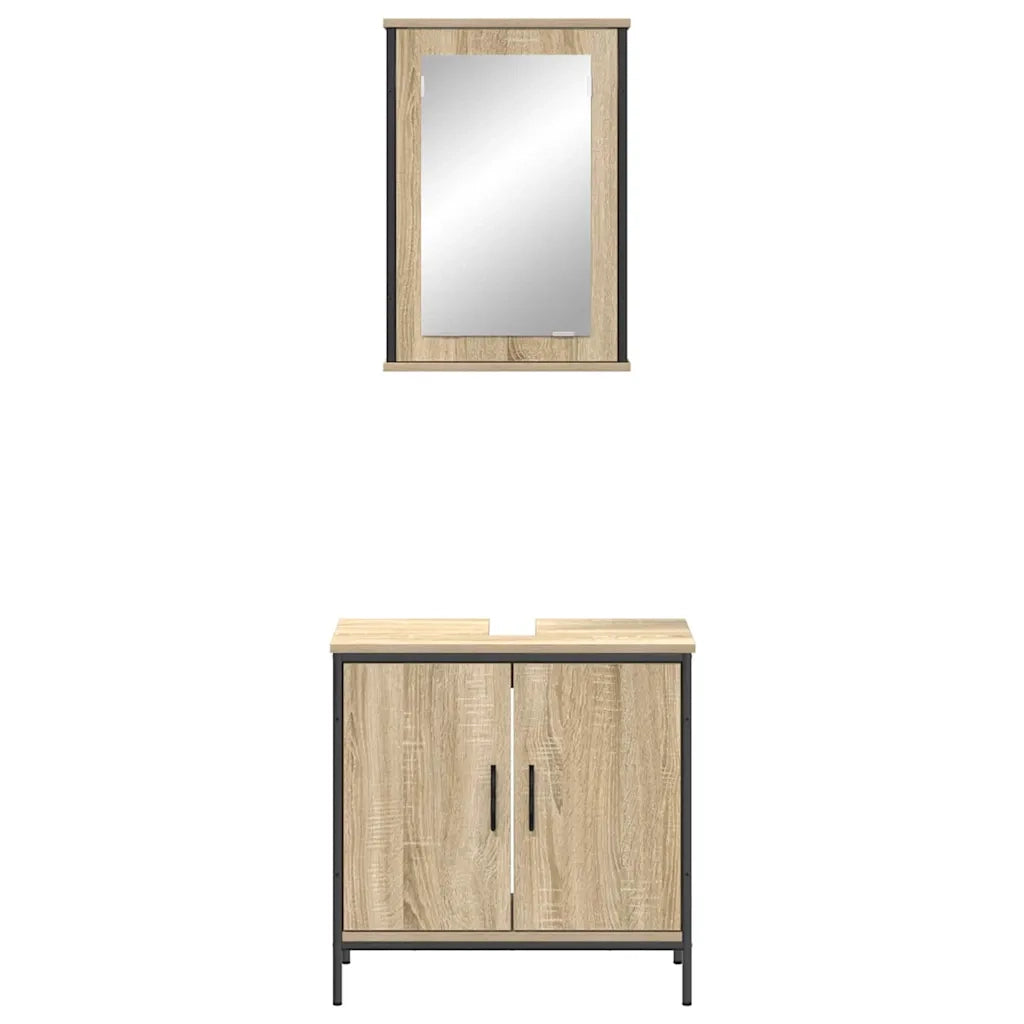 Set di mobili per il bagno 2 pcs Marrone 60 x 30 x 60 cm