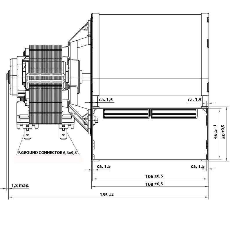VENTILATORE CENTRIFUGO EBM RLD76 DX 58W