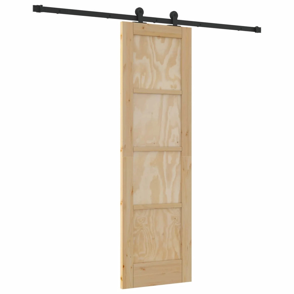 Porta scorrevole Naturale e Nero 61 x 198,5 cm 3445458