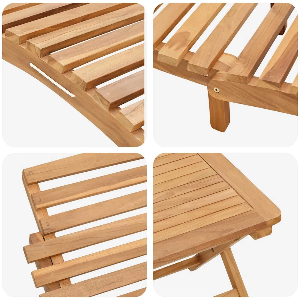 Lettino da sole 2 pcs Marrone Legno di teak solido 42008388