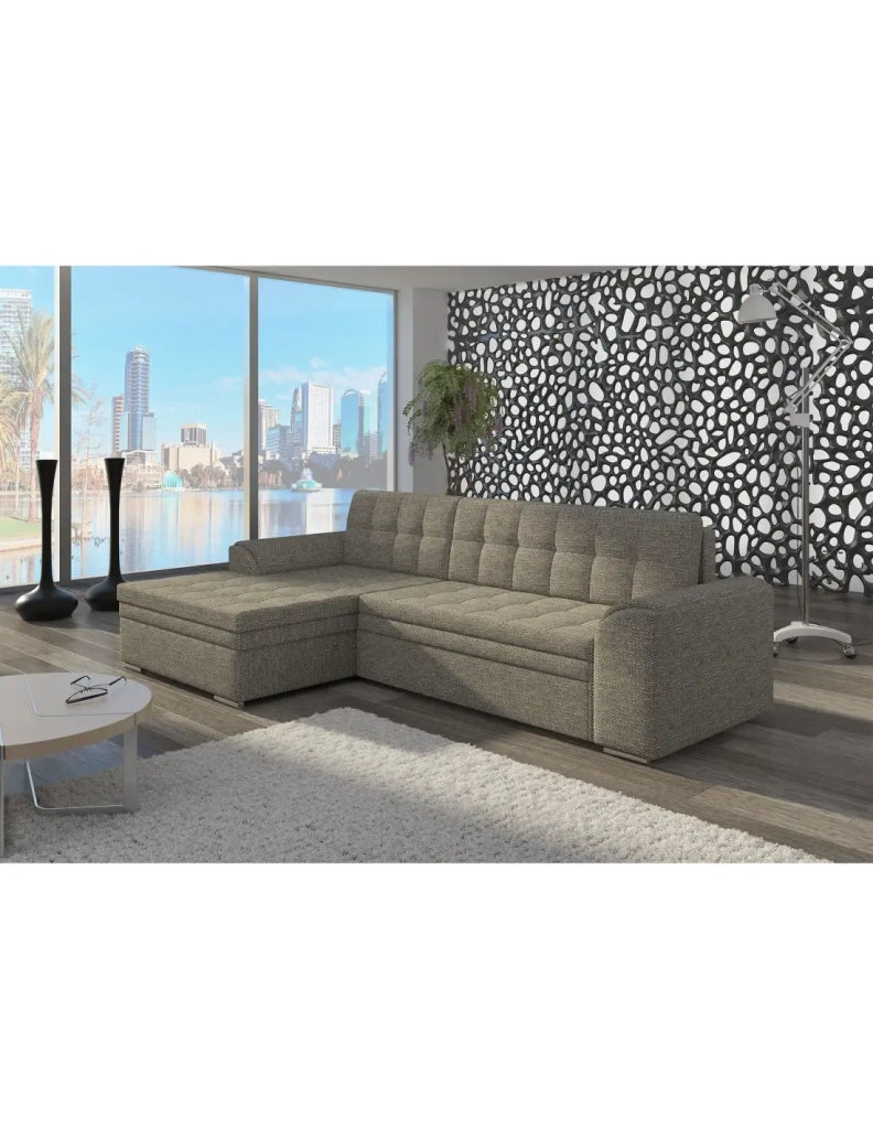Divano angolare convertibile CONFORTO 4 posti grigio – angolo sinistro