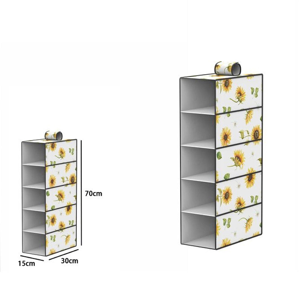 Trade Shop - Organizer Per Armadio 5 Ripiani Strati Scaffale Pensile Porta Oggetti 15x30x70 Cm -