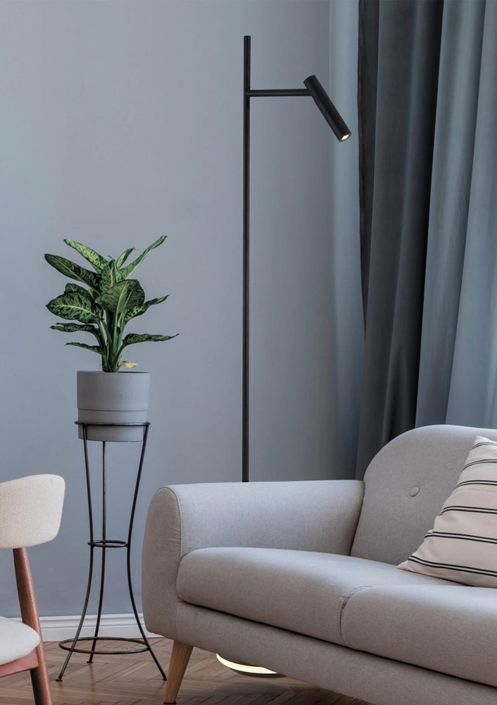 Lampada da terra LED moderna nera Maytoni Estudo 11W