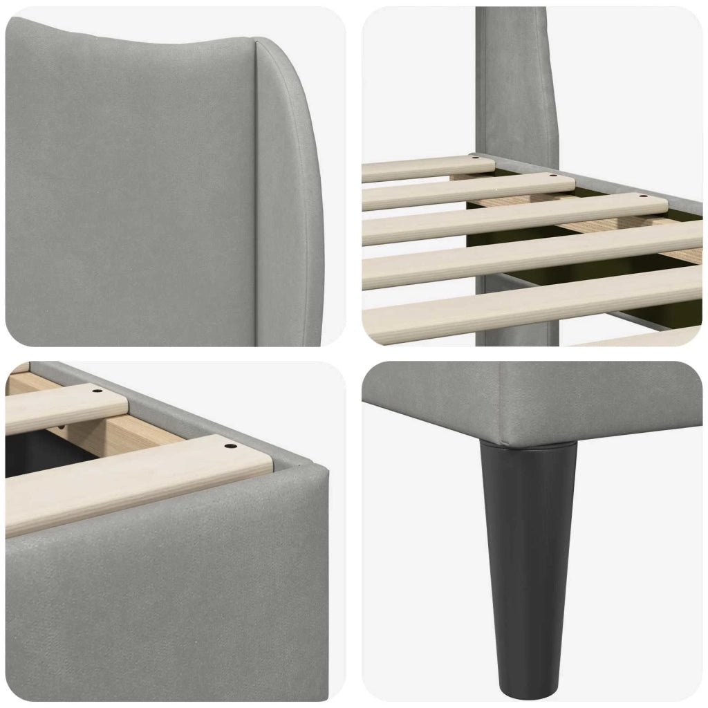 Struttura del letto-Giroletto Grigio Chiaro 90 x 200 cm Velluto 736457