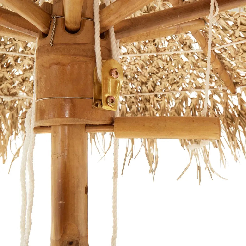 Ombrello Tiki con Baldacchino a Foglia di Banana-Ombrellone da spiaggia 240 cm Bamb¨´