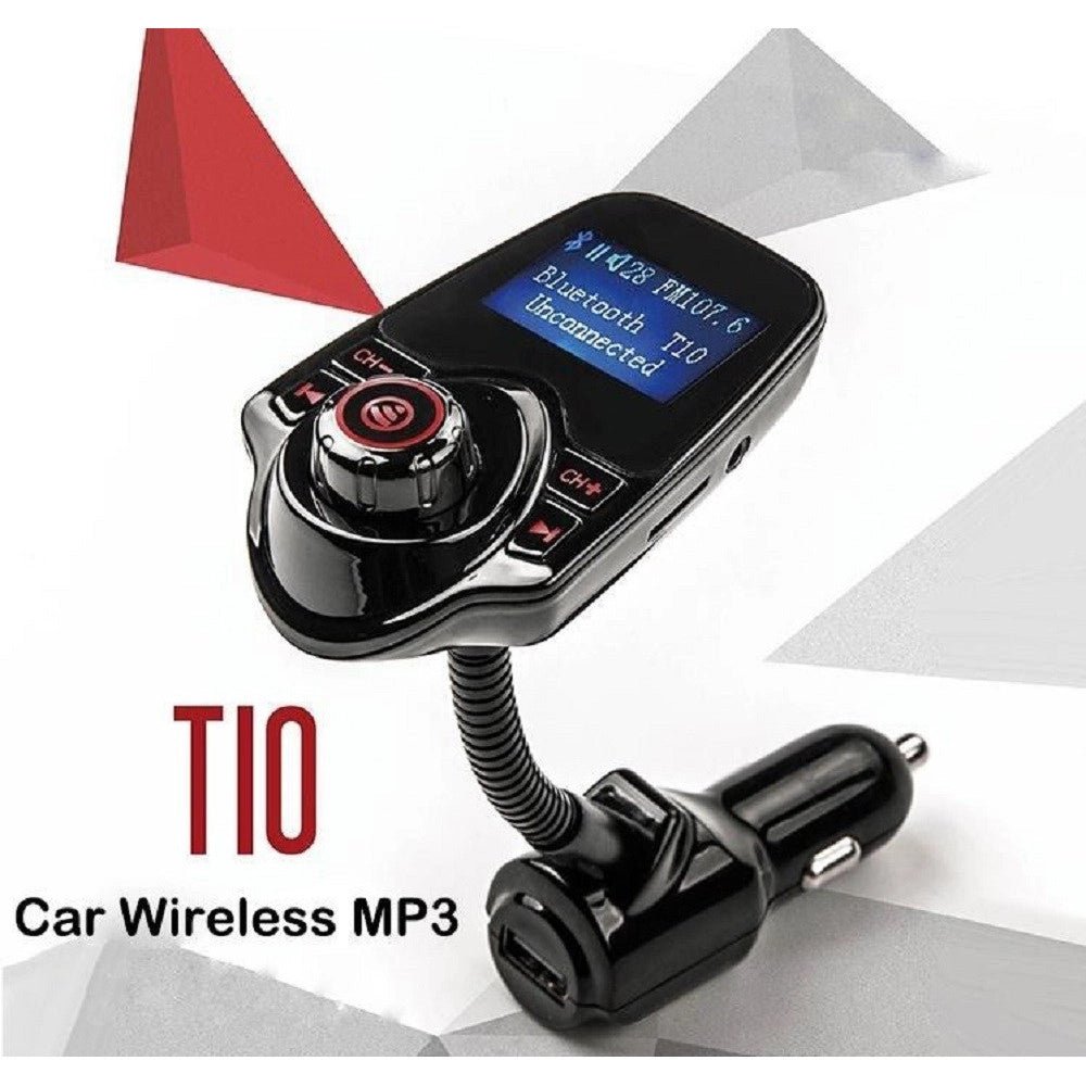 Trade Shop - Trasmettitore Fm Bluetooth Wireless T10 Kit Auto Vivavoce Lettore Mp3 Usb -