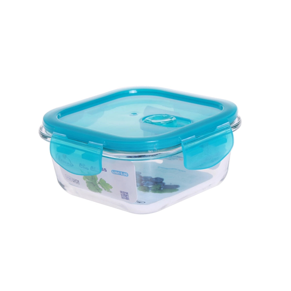 MAURY'S CONTENITORE VETRO COPERCHIO CLIP QUADRATO 0,52LT