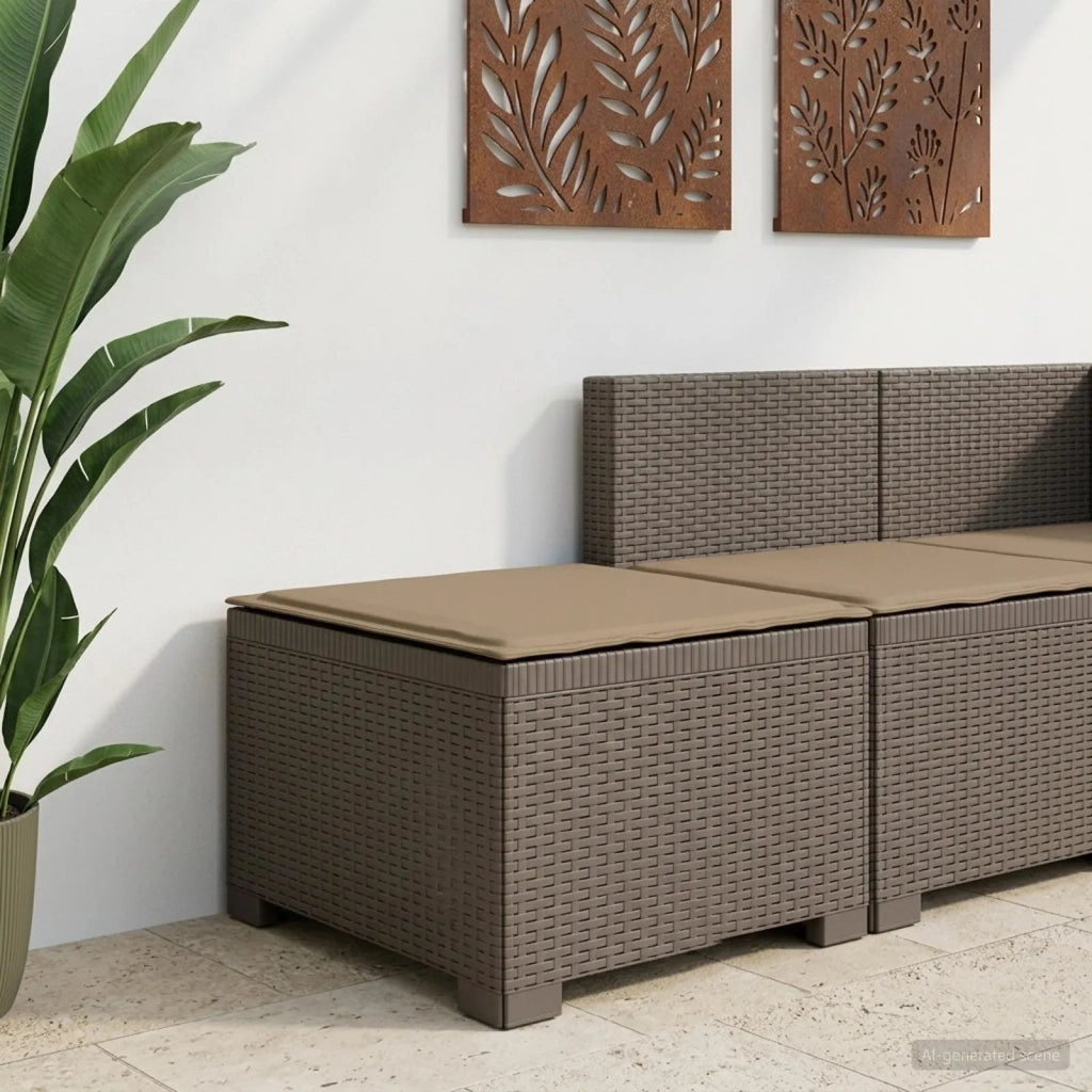 Divano da Giardino a 1 Posto con Cuscino Aspetto Rattan PP 8011774