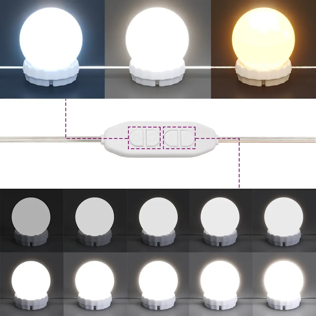 Mobile a Specchio con LED Legno Antico 90x31,5x62 cm 857005