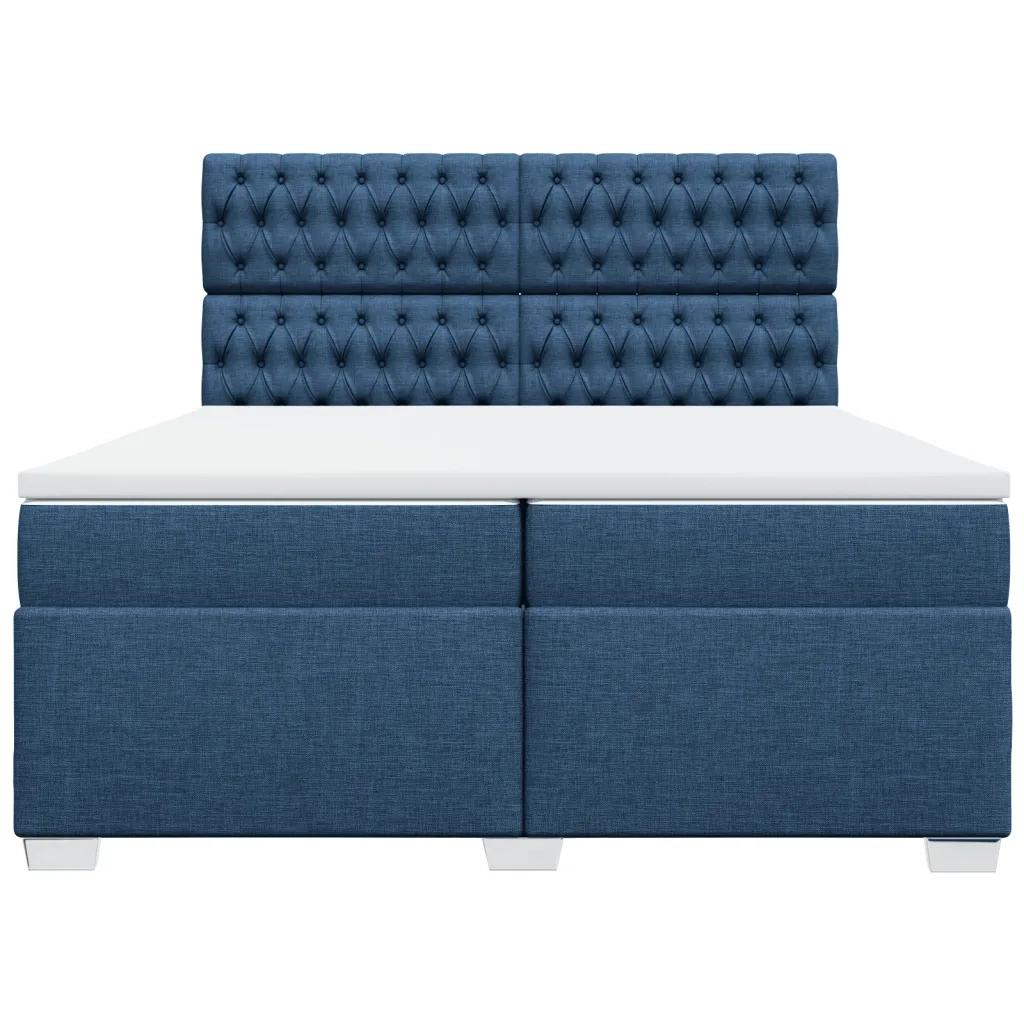 Giroletto a Molle con Materasso Blu 200x200 cm in Tessuto 3292908