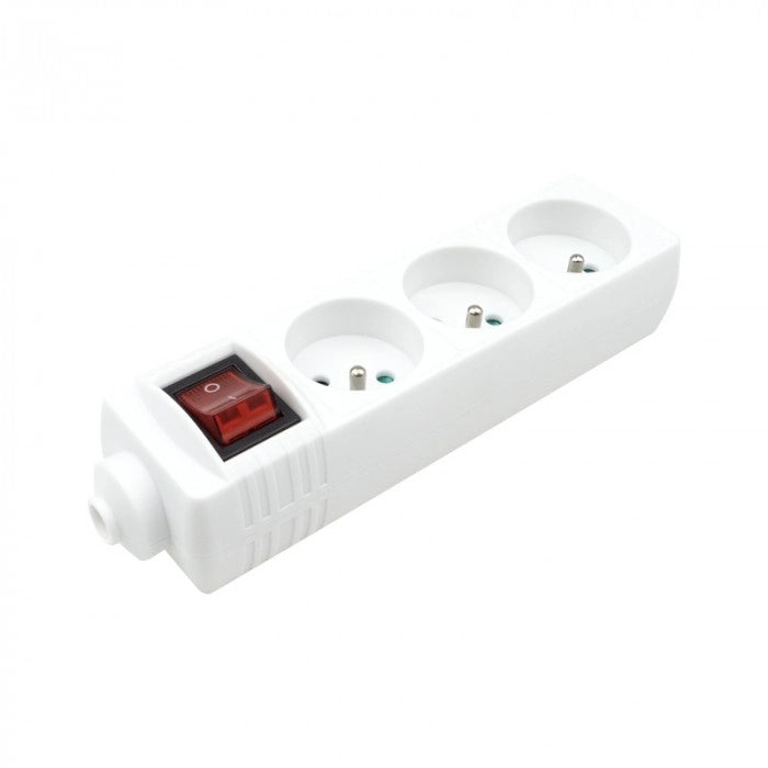 Multipresa 3 prese con interruttore bianca Ecolight