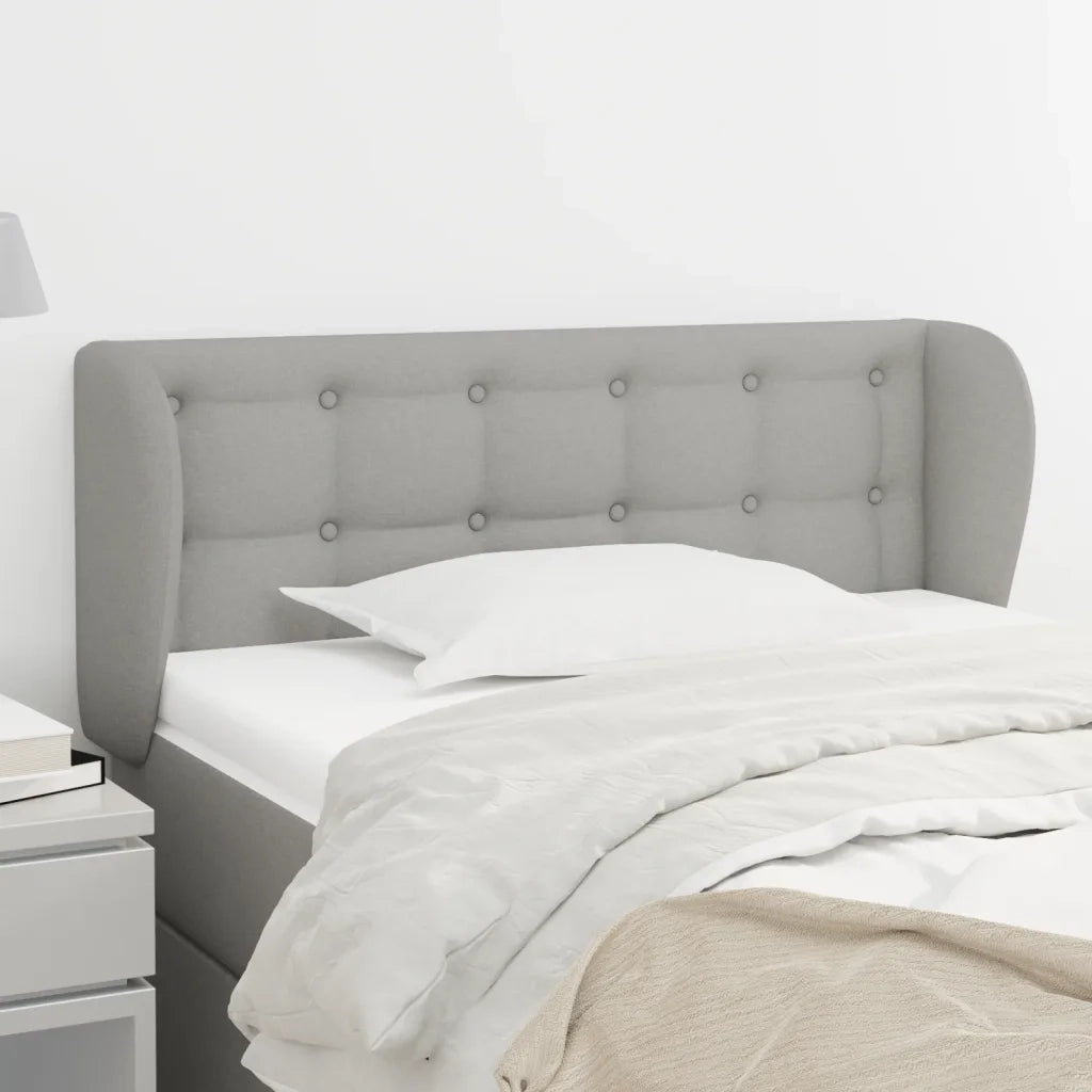 Testiera ad Orecchio-Testata con Orecchie Grigio Chiaro 103x23x78/88 cm in Tessuto 550836