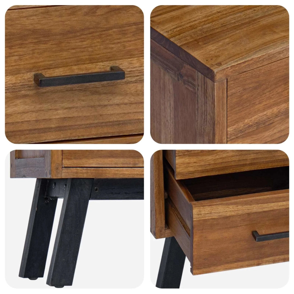 Comodino Naturale 40 x 35 x 55 cm Legno di teak solido 42017951