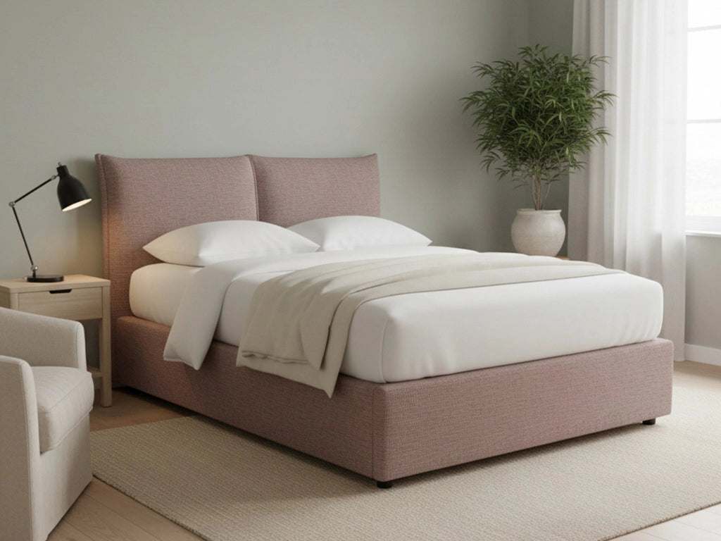Wetherby, Letto Matrimoniale Sfoderabile Made in Italy, Rosa Antico