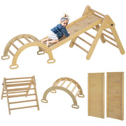 Triangolo Montessori 5 in 1 con Rampa e Arco ¨C Xylo ¨C Legno Naturale 178x64,5x63 cm