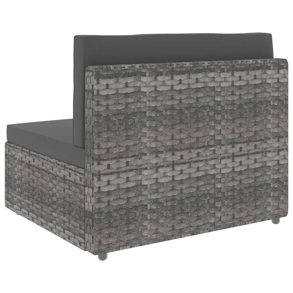Divano Modulare a 2 Posti in Polyrattan Grigio 49523