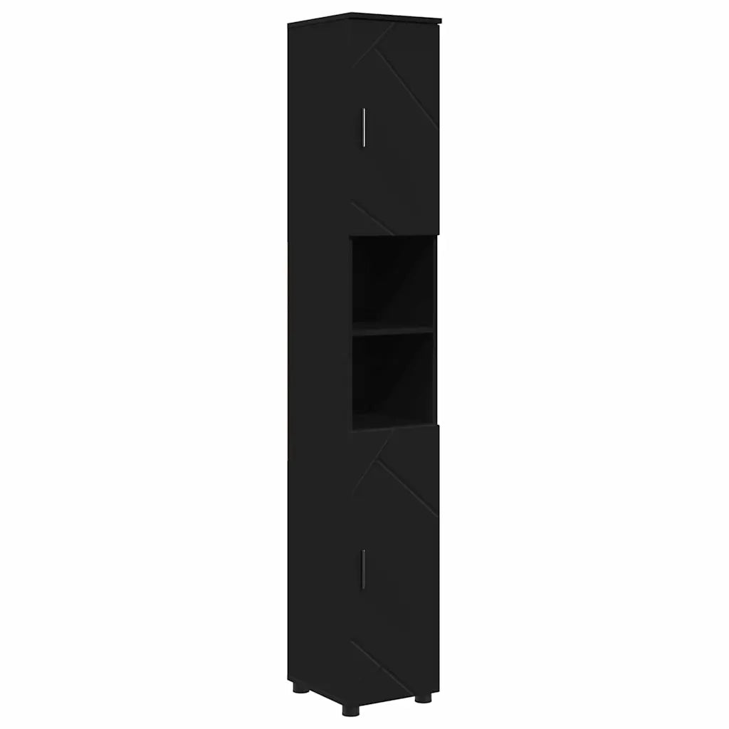 Set di mobili per il bagno con cassetto con porta 5 pcs Nero 3393064