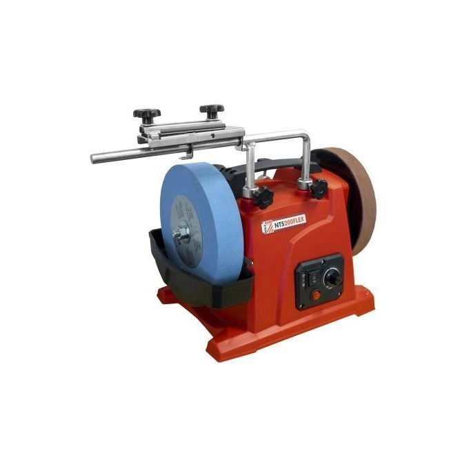 Holzmann NTS200FLEX Affilatrice a Umido e Secco 120W velocita' regolabile 30-150 rpm pietra Ø200mm 7.8 Kg colore Rosso