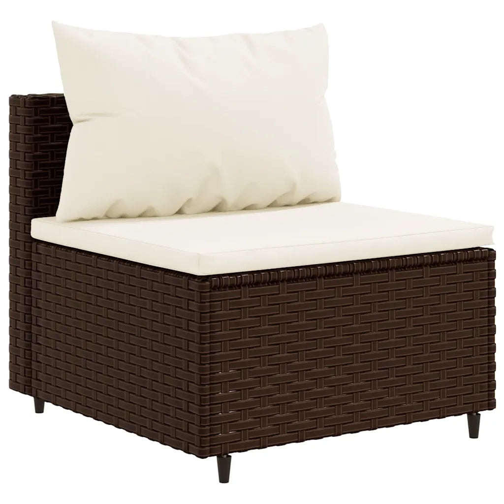 Set Divano da Giardino 5 pz con Cuscini Marrone in Polyrattan 3308369