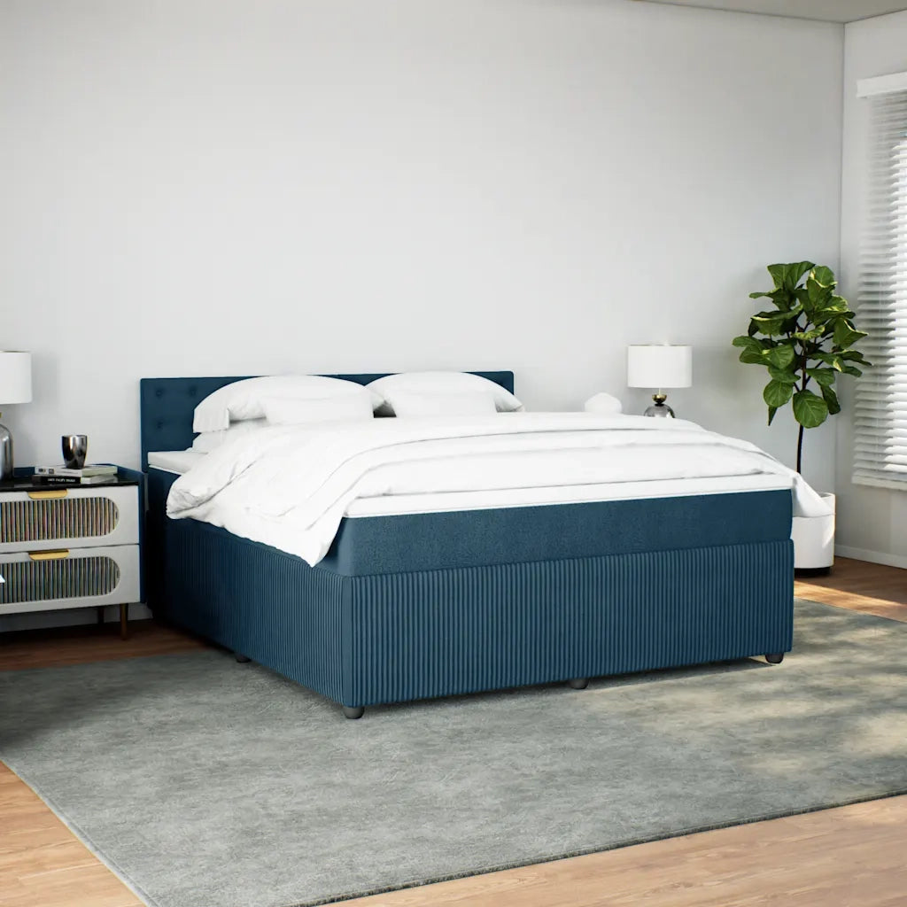Giroletto a Molle con Materasso Blu 180x200 cm in Velluto 3290122