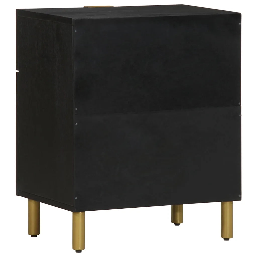 Comodino | Armadio da Notte | Mobiletto da notte Nero 50x33x60 cm in Legno Multistrato