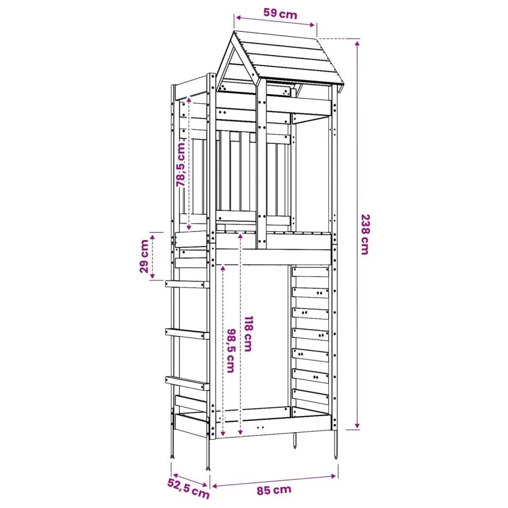 Torre da Gioco Marrone 52,5 x 85 x 238 cm Legno Douglas Solido 3417206