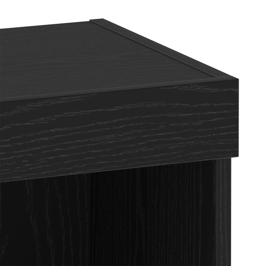 Armadi a muro  con luci LED 2 pezzi Rovere Nero 40x30x30 cm
