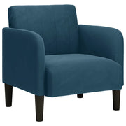 Divano Poltrona | Sedia con Braccioli Blu 54 cm in Velluto