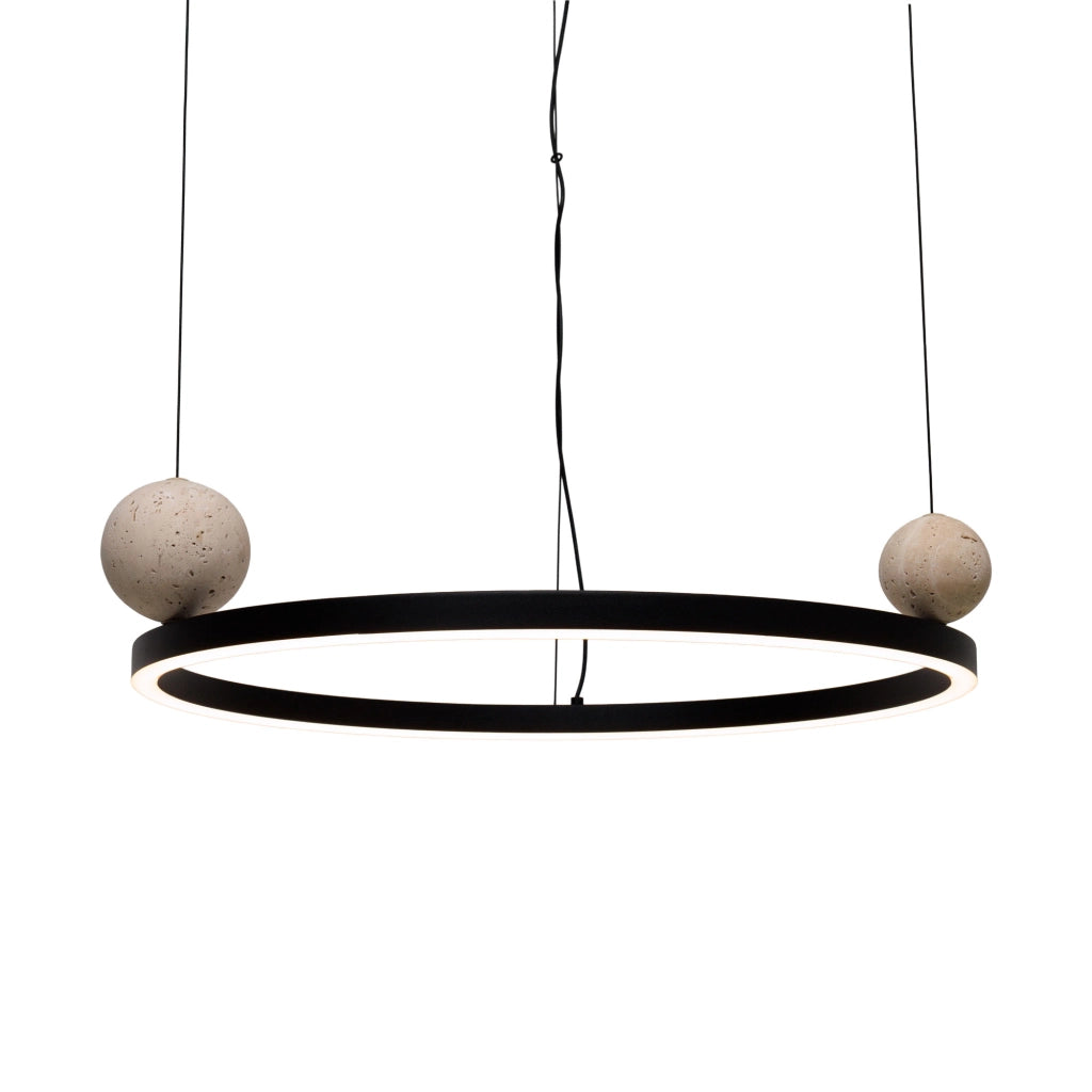 Lampada a sospensione moderna ring LED 35W nero SOLARIS