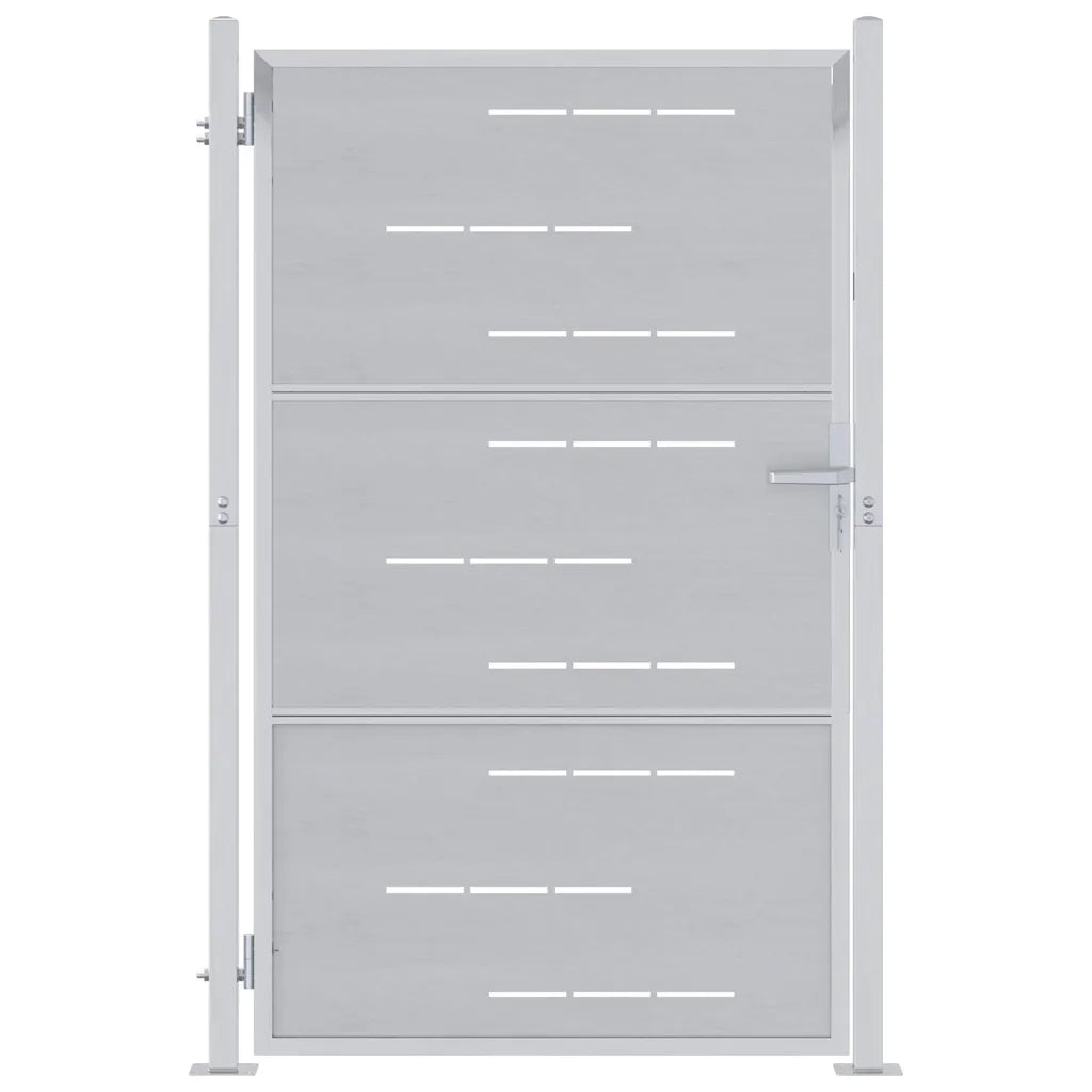 Cancello da giardino Argento 85 x 144 cm Acciaio inossidabile 3402582
