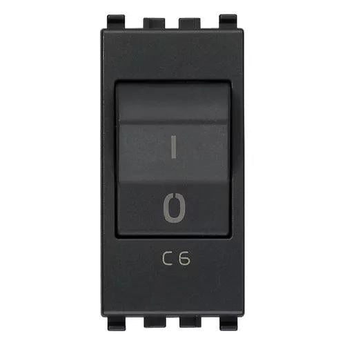 VIMAR EIKON - INTERRUTTORE AUTOMATICO MAGNETOTERMICO 1P+N C 6, 120-230V GRIGIO