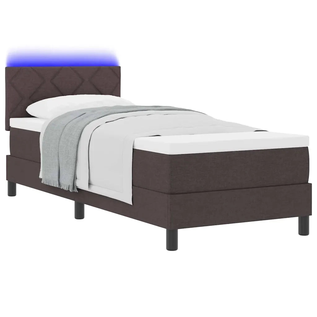Letto a molle con materasso Marrone Scuro 80 x 200 cm Tessuto 3342243