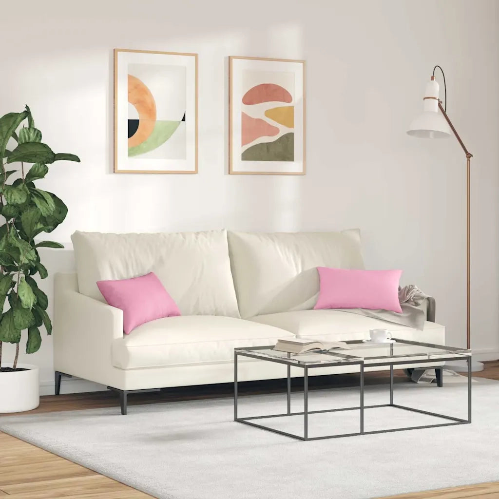 Cuscini da Divano 2 pcs Rosa 50 x 30 cm Tessuto 42013625