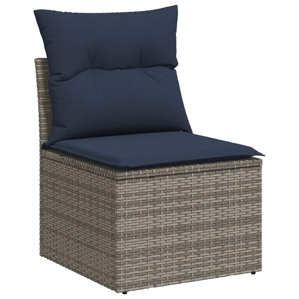 Set Divano da Giardino 8pz con Cuscini Grigio Polyrattan Acacia 3327687