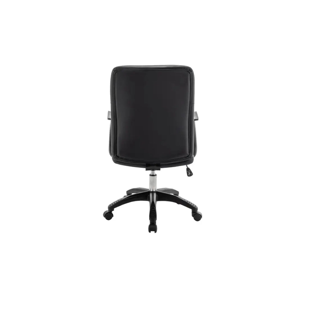 Sedia da ufficio KARDEN - Tessuto nero - Braccioli - Girevole - Piedi in metallo - Stile ergonomico e contemporaneo