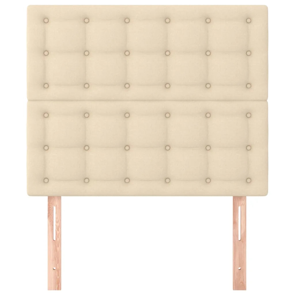 Testiera-Testata-Testiera Decorativa Crema 80x5x118/128 cm Tessuto 804846