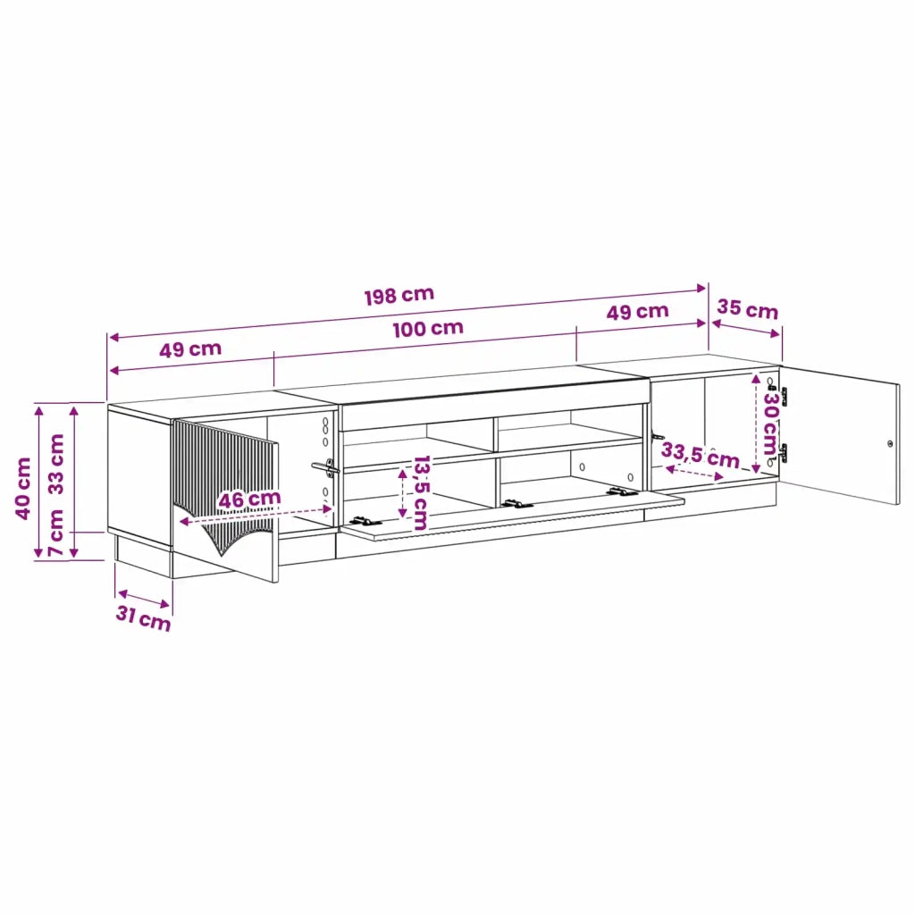 Mobile TV LED a 5 pezzi Legno antico Legno ingegnerizzato 3416849