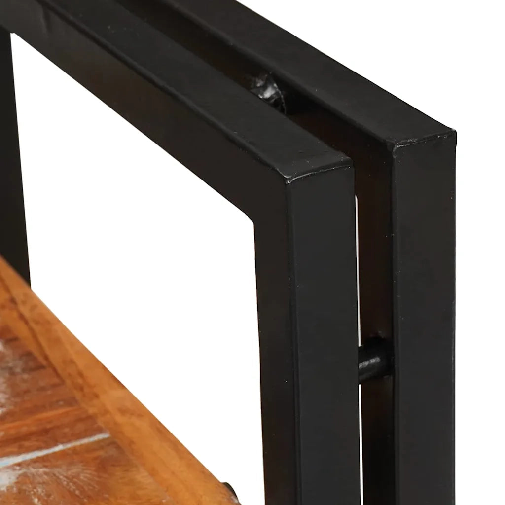 Comodino 2 pcs Marrone e Nero Legno massello di recupero 4016733