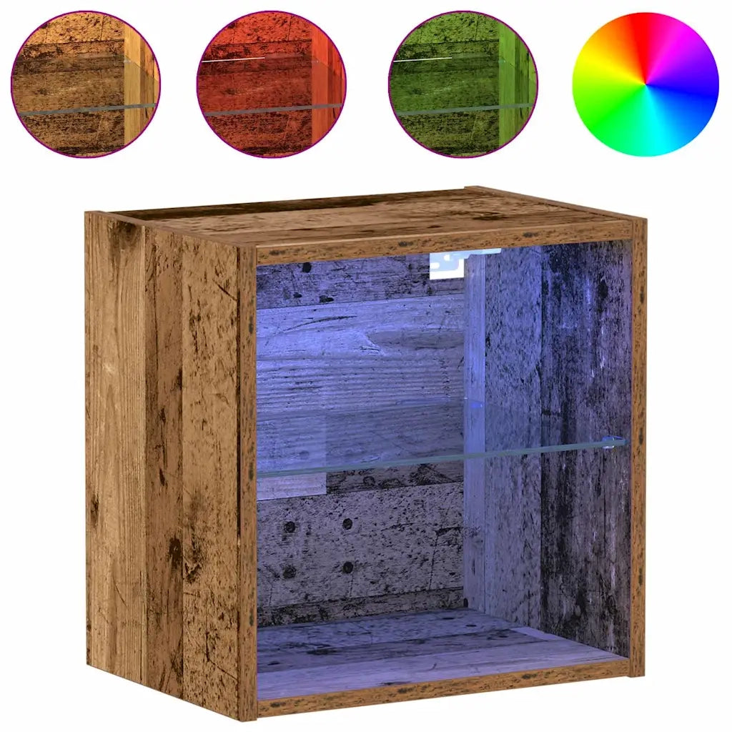 Mensola galleggiante con luce LED con lo scaffale 2 pz Marrone CFW1026084