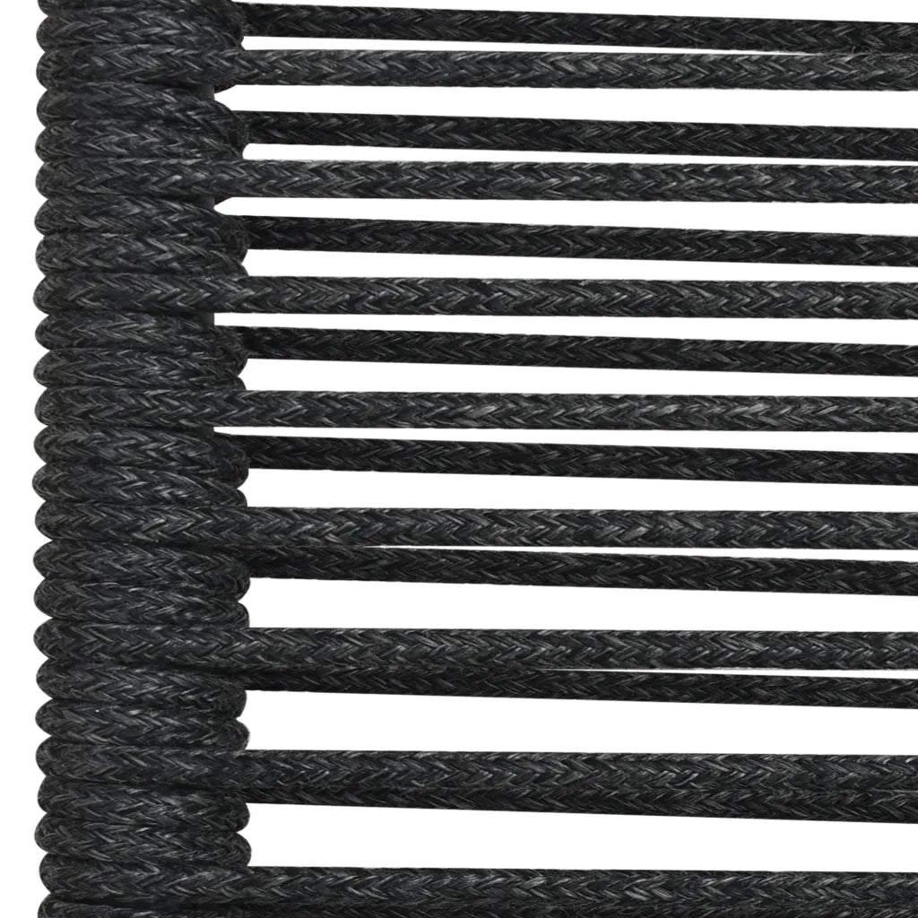 Set da Pranzo da Esterni 3 pz in Corda di Cotone e Acciaio Nero 3058277