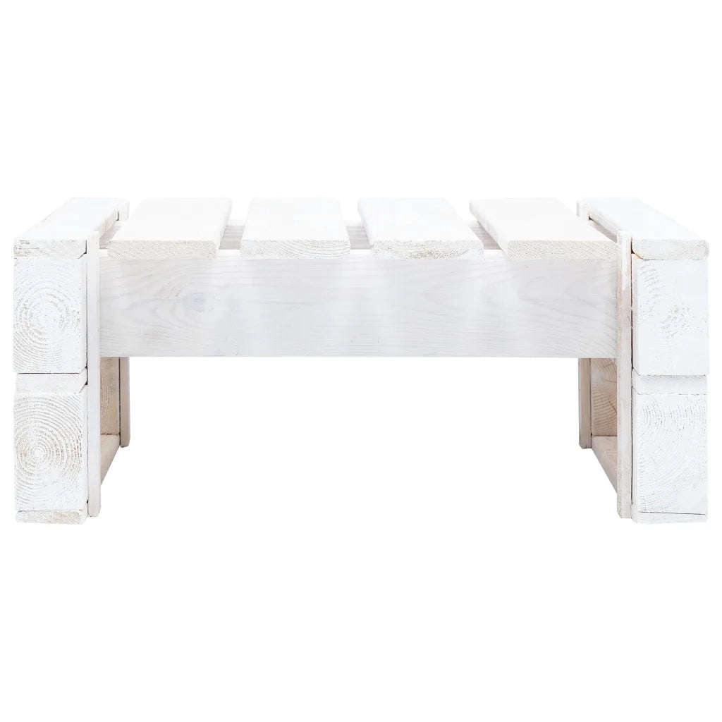 Ottomana da Giardino Pallet in Legno di Pino Impregnato Bianco 3066432