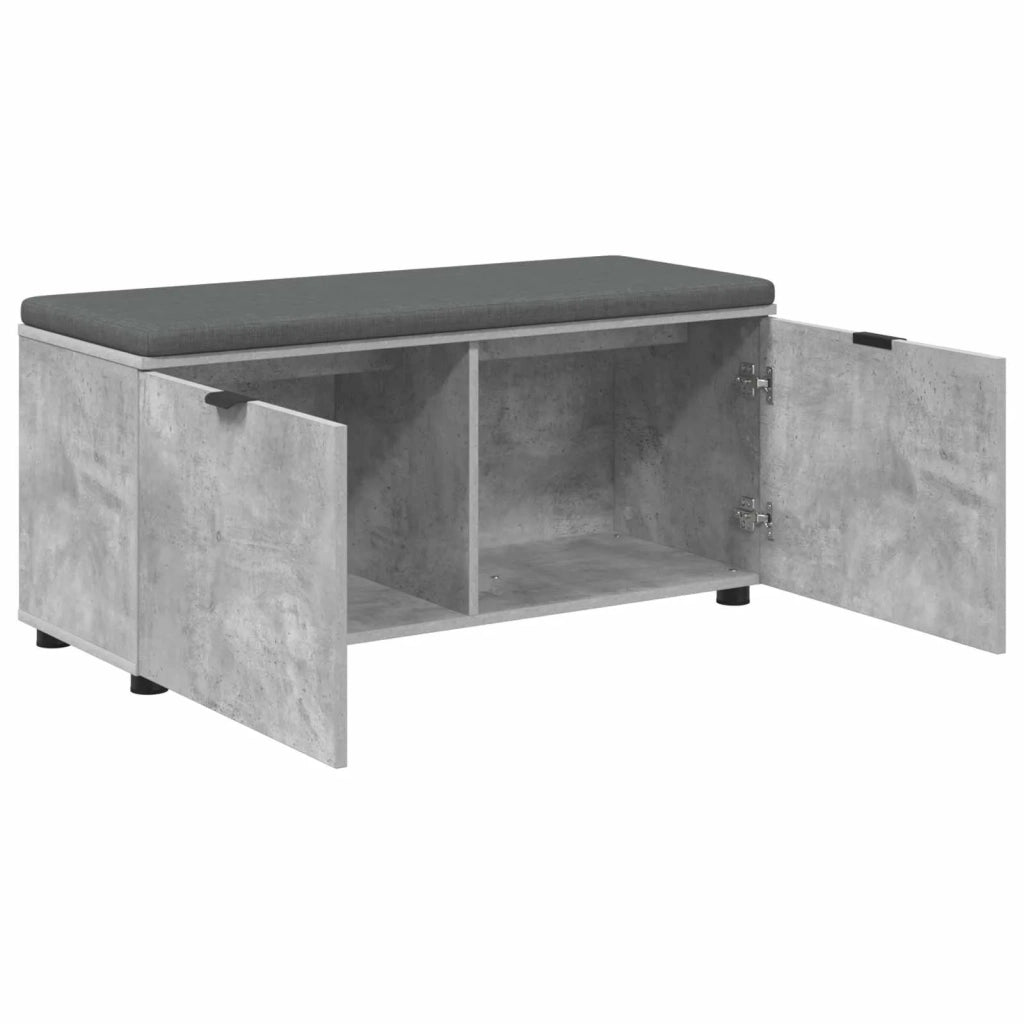Panca per ingresso con cuscino Grigio Cemento 100 x 38 x 46 cm 891491